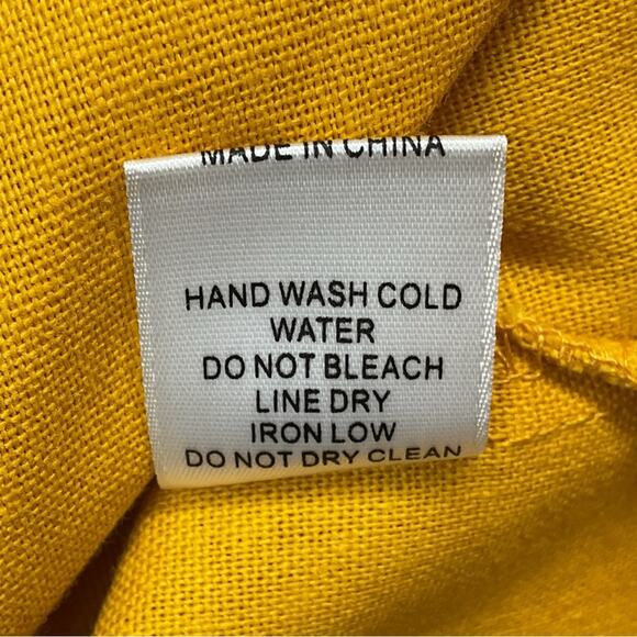 Purple Snow Sun Dress Womens Size S Mustard Yellow Corset Style Button Up Belted - Picture 9 of 10